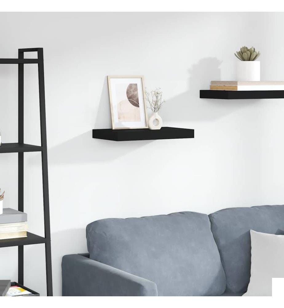 Étagère murale flottante noir 40x23x3,8 cm MDF
