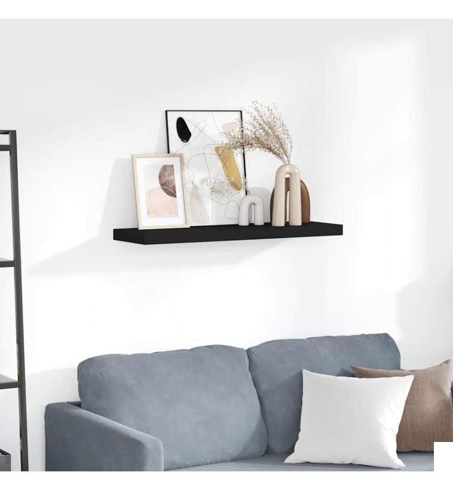 Étagère flottante murale noir 80x23,5x3,8 cm MDF