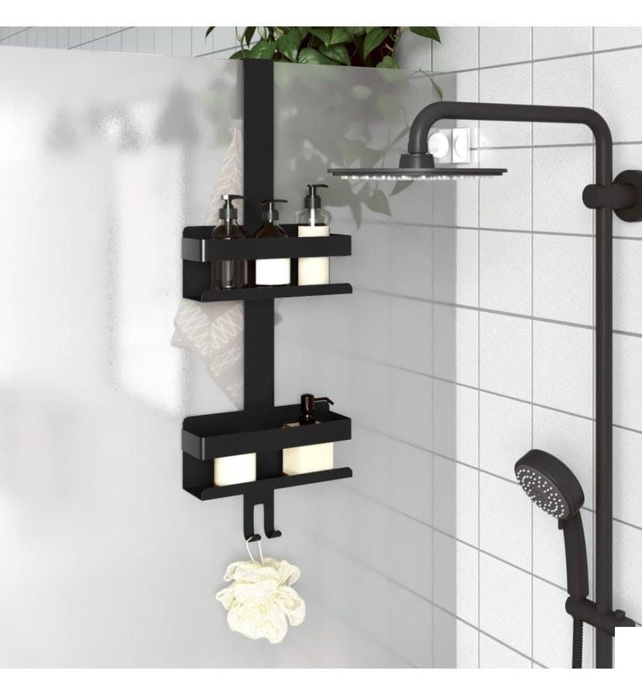 Support de douche suspendu noir mat acier inoxydable 304 brossé