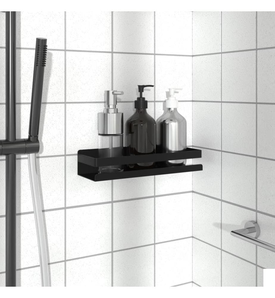 Étagère de douche noir mat acier inoxydable 304 brossé