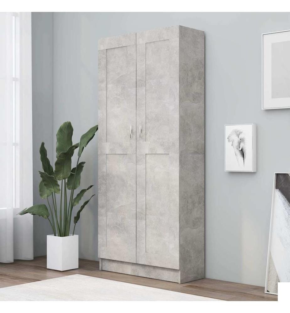 Bibliothèque Gris béton 82,5x30,5x185,5 cm Bois d'ingénierie