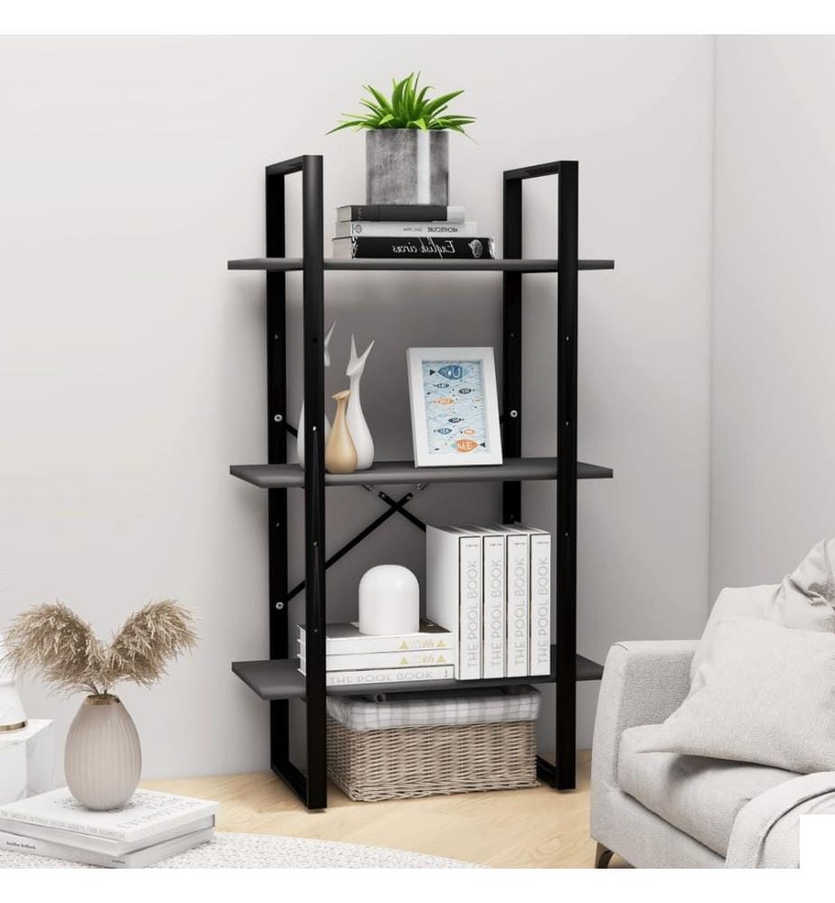 Étagère de rangement gris 60x30x105 cm bois d'ingénierie