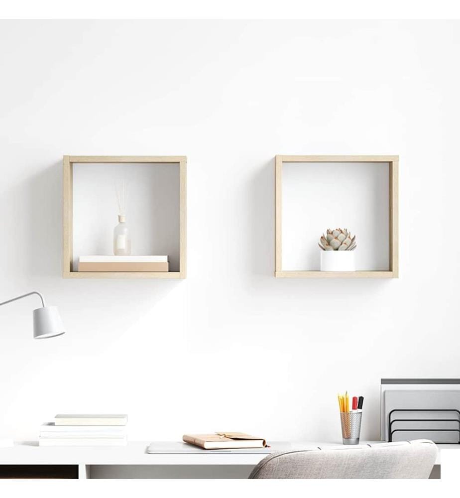 Étagères cube murales 2 pcs chêne sonoma 30x15x30 cm