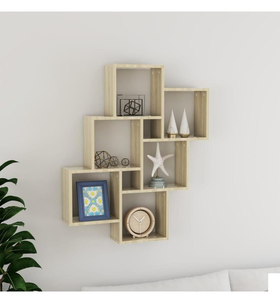 Étagère murale cube Chêne sonoma 78x15x93 cm Bois dingénierie