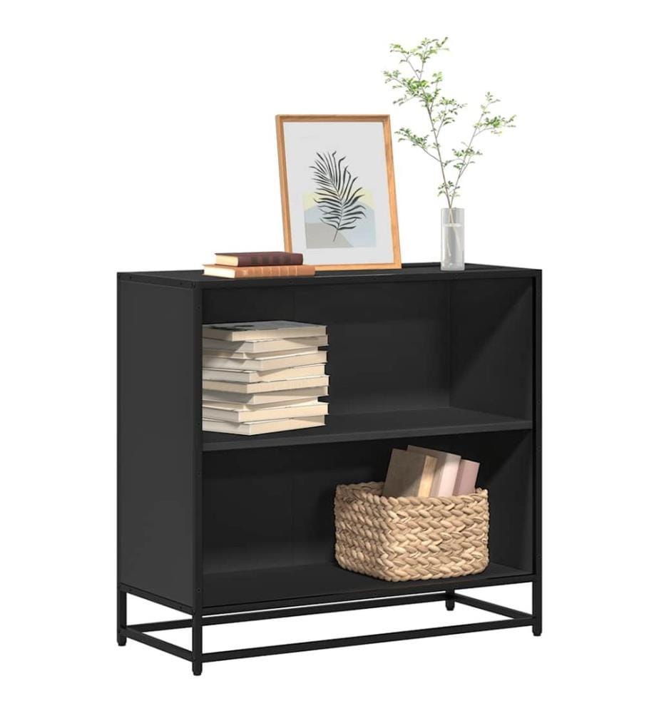 Bibliothèque noir 80,5x35x76 cm bois d'ingénierie