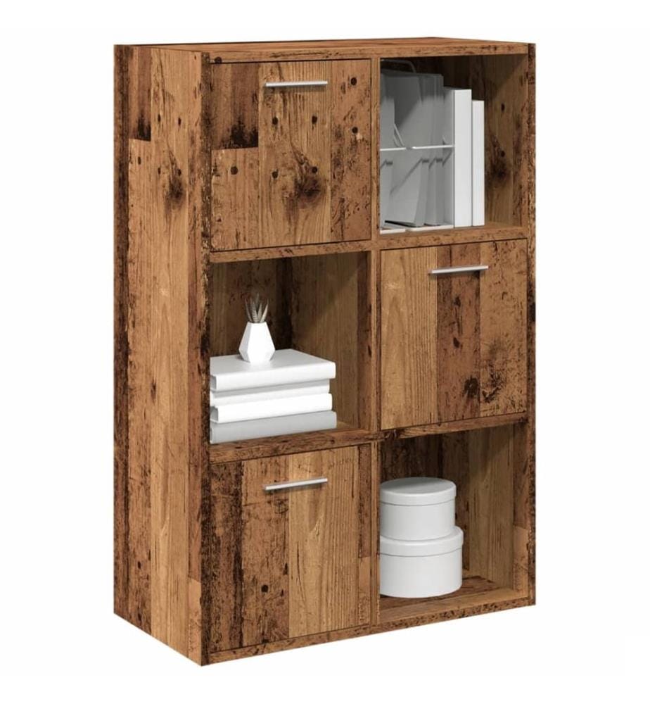 Bibliothèque vieux bois 60,5x30x90 cm bois d'ingénierie