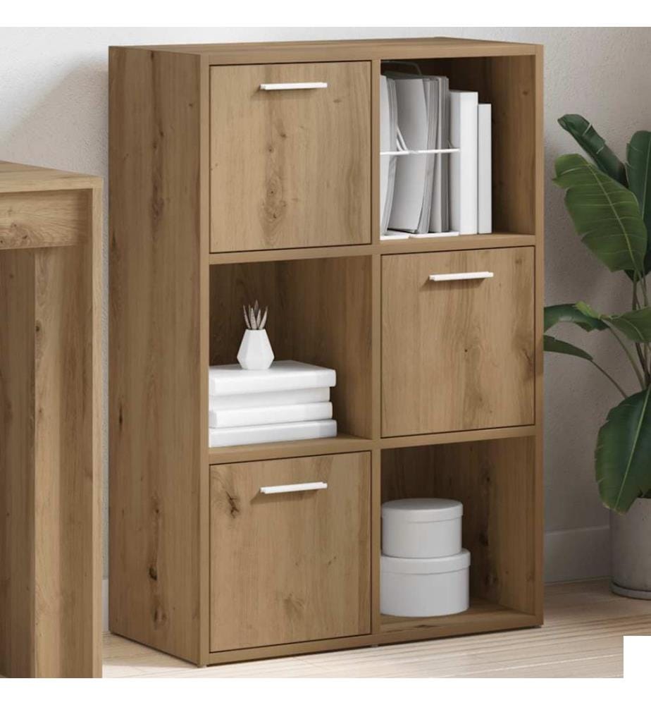 Bibliothèque chêne artisanal 60,5x30x90 cm bois d'ingénierie