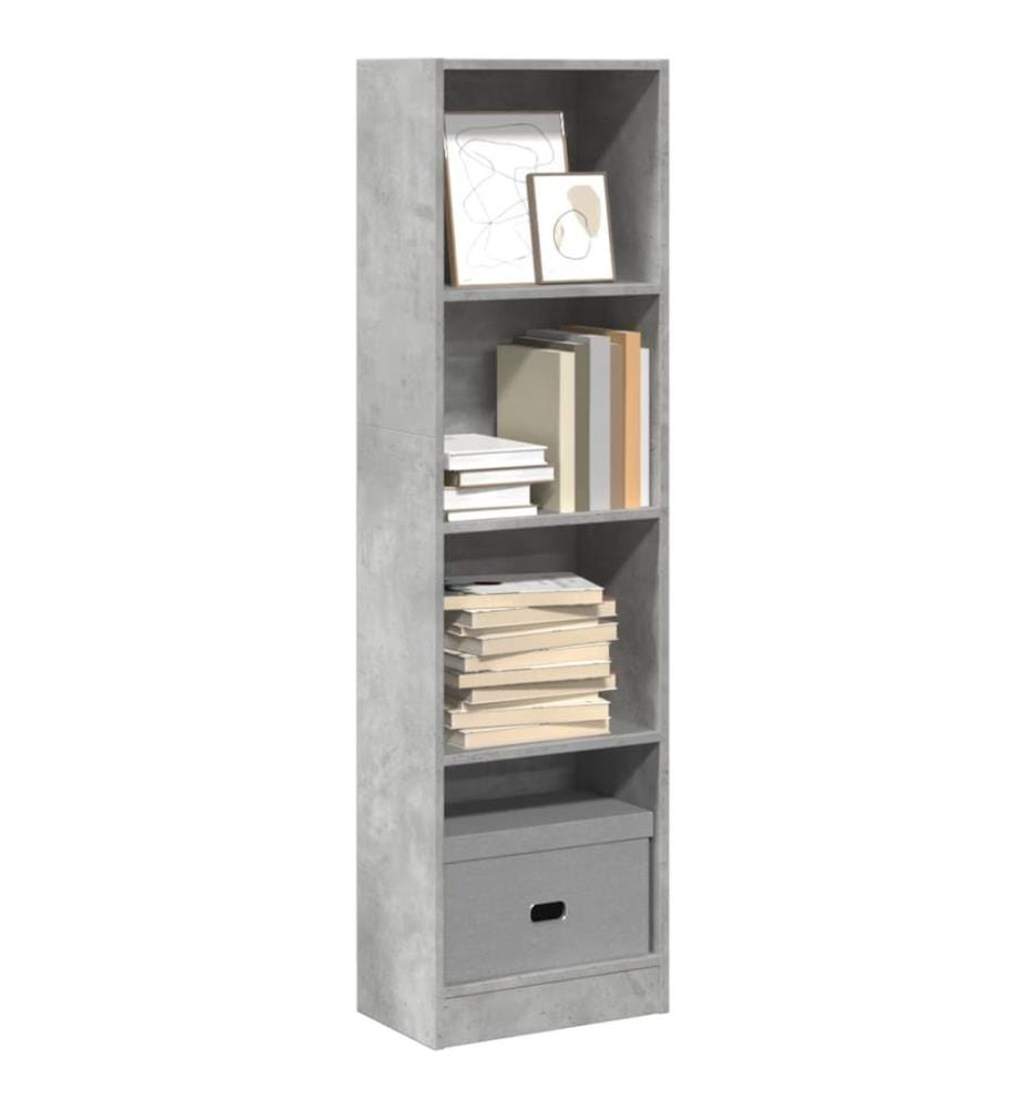 Bibliothèque gris béton 40x24x143 cm bois d'ingénierie