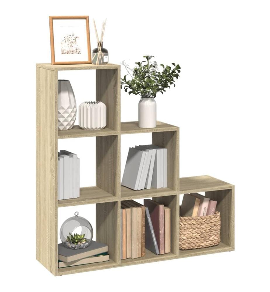 Étagère séparatrice de pièce 3 niveaux chêne sonoma 99x29x99 cm