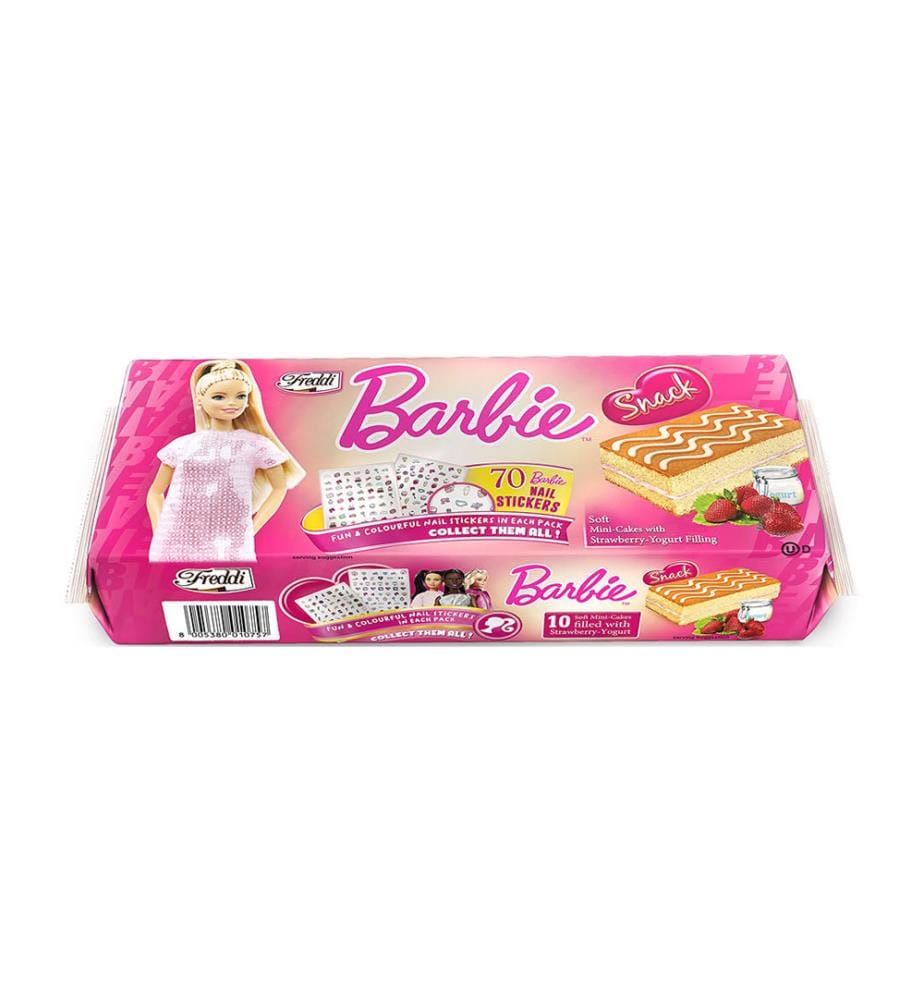 Lot de 12 Freddi Barbie Snack Fraise&Yogourt - 250g (10x25g);