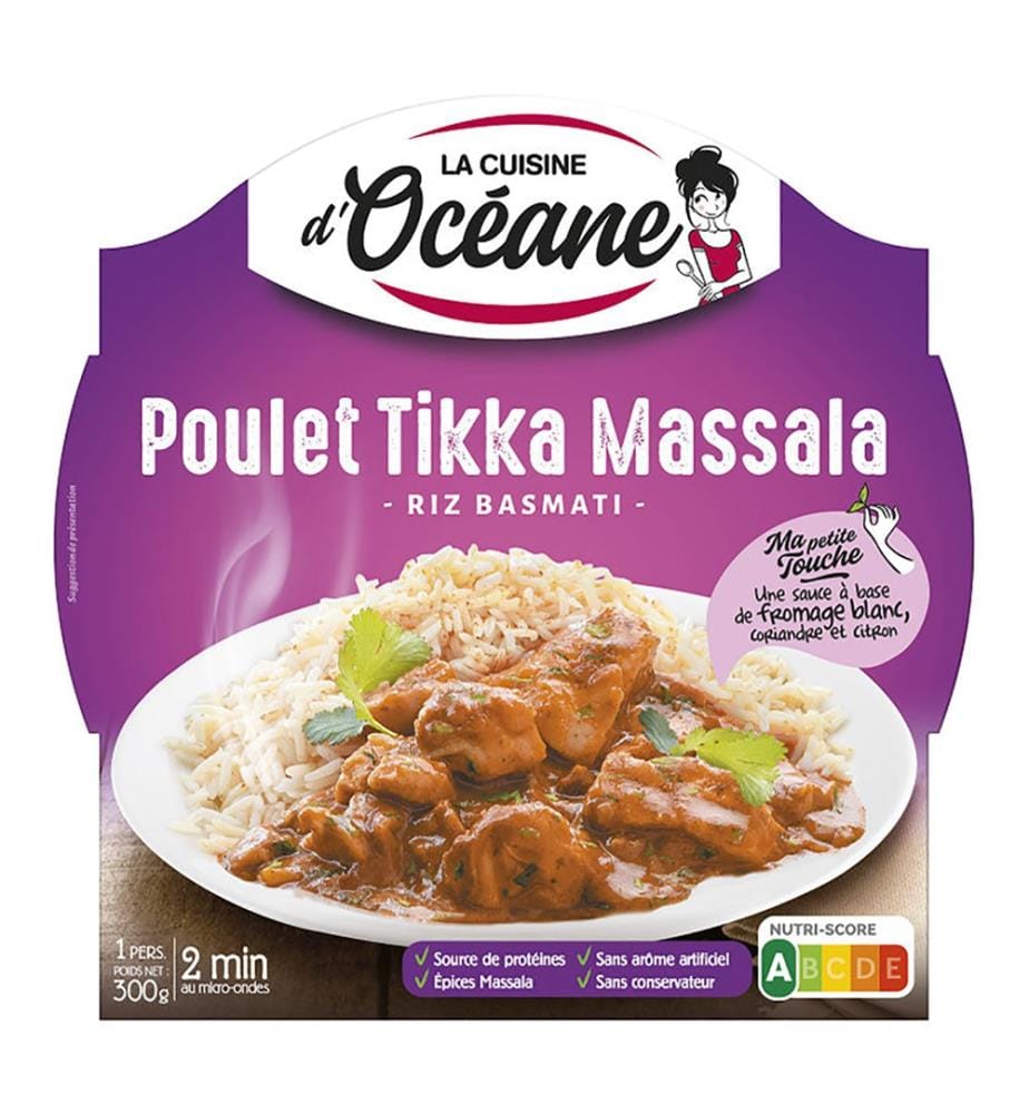 10x La Cuisine d'Océane Plat cuisiné Poulet Tikka Massala & Riz Basmati - 300g