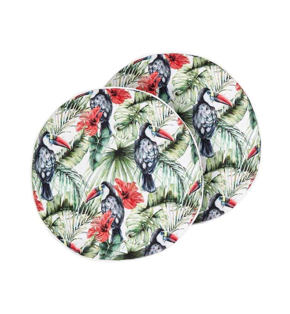 Lot de 2 coussins d'extérieur MALLARE Motif animal 40 x 40 cm Vert