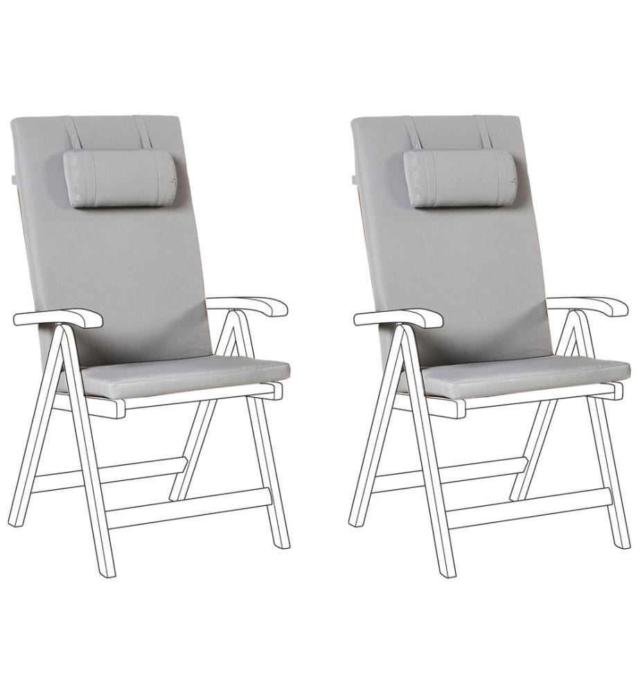Lot de 2 coussins de jardin JAVA/AMANTEA PREMIUM 50 x 70 cm Gris clair