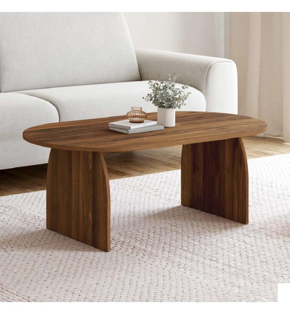 Table basse Japandi effet noyer