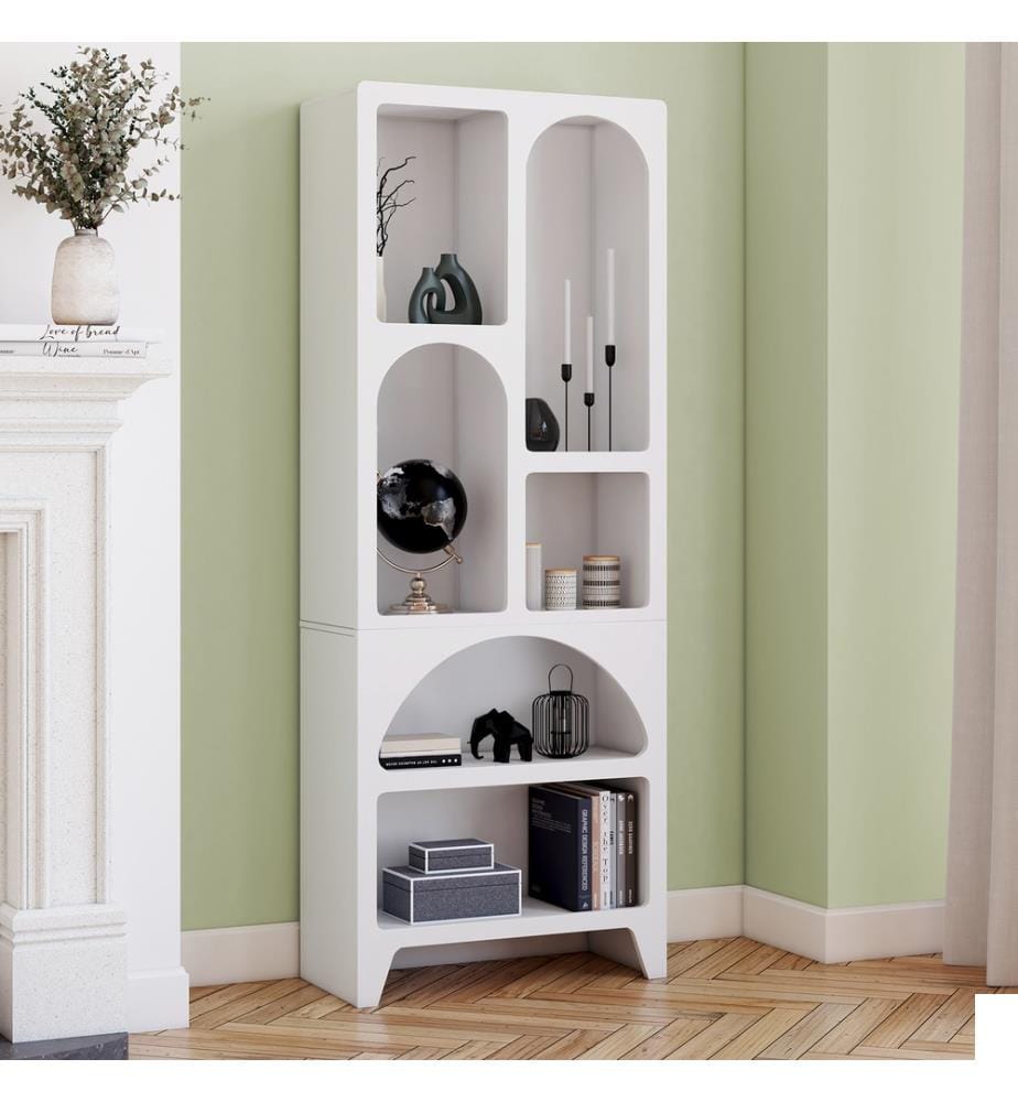 Etagère organique 6 compartiments blanche 160cm