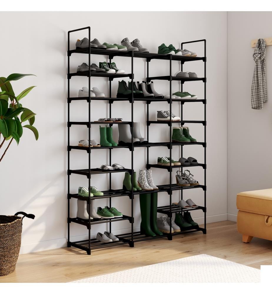 Etagère range chaussures modulable - 40 paires - Noir