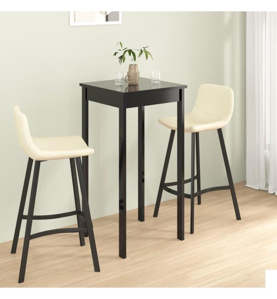 Table de bar MDF noir 55x55x107 cm