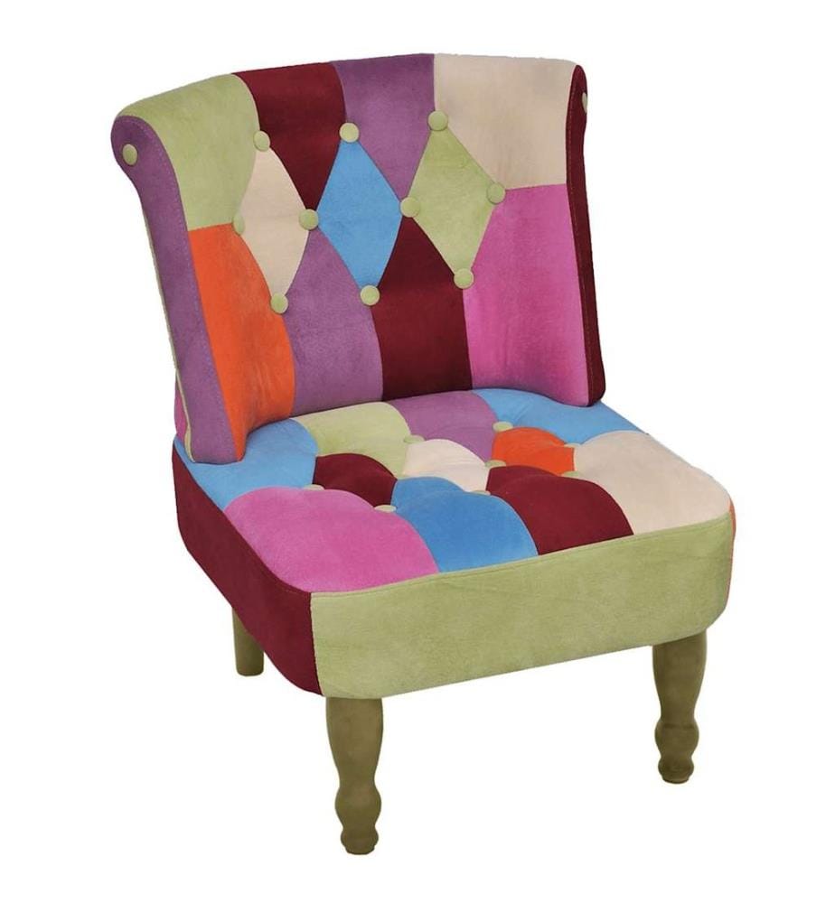 Chaise française au design patchwork tissu