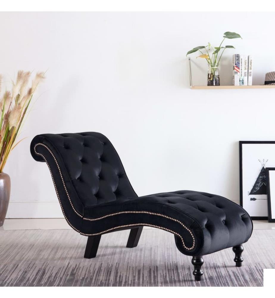 Chaise longue Noir Velours