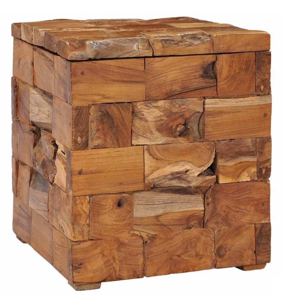 Tabouret de rangement Bois de teck massif