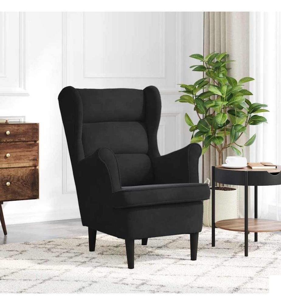 Fauteuil noir velours
