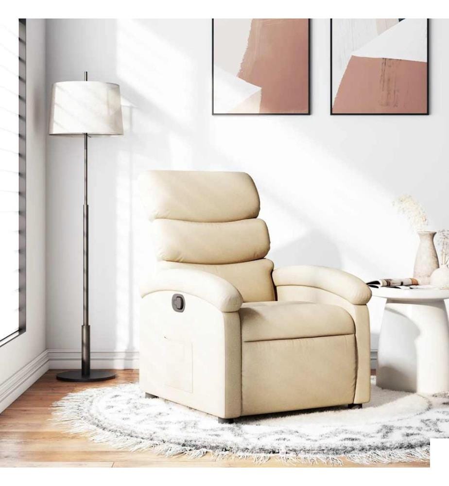 Fauteuil inclinable Crème Tissu
