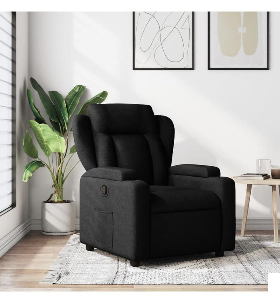 Fauteuil inclinable Noir Tissu