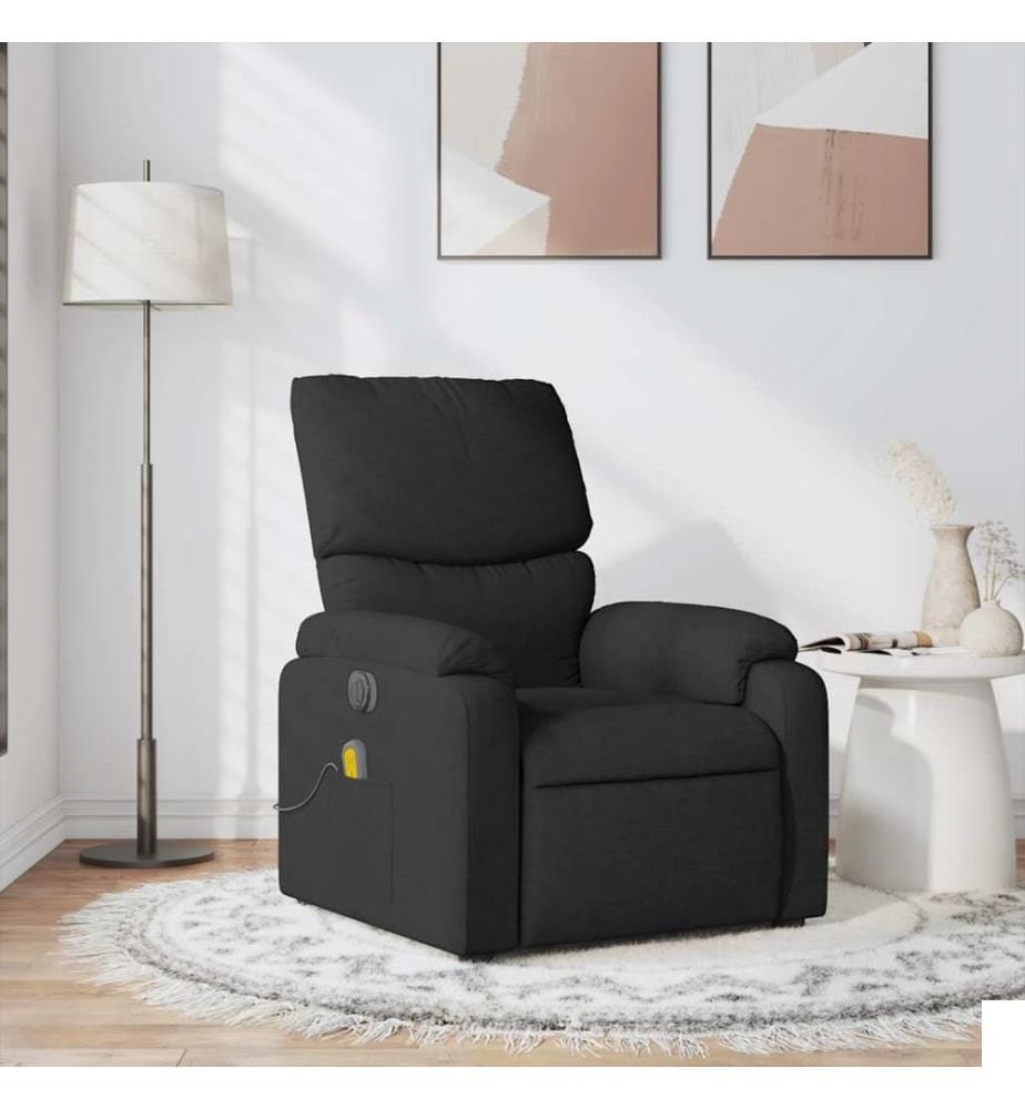 Fauteuil de massage inclinable Noir Tissu