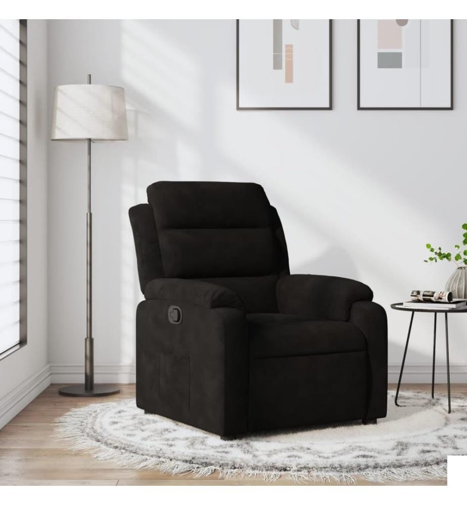 Fauteuil inclinable noir velours