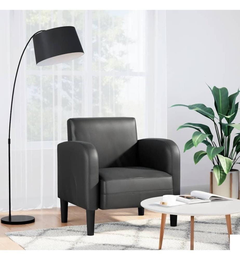 Chaise de canapé avec accoudoirs noir 54 cm similicuir