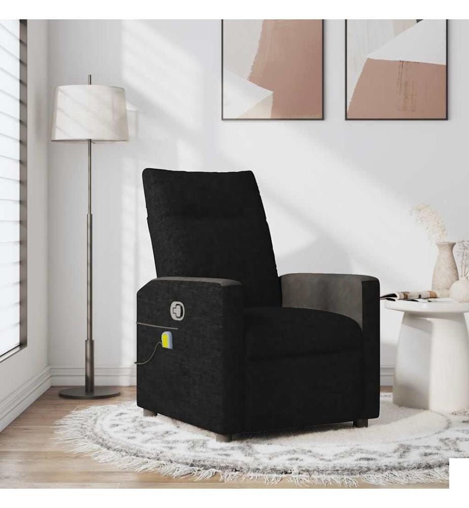 Fauteuil de massage inclinable Noir Tissu