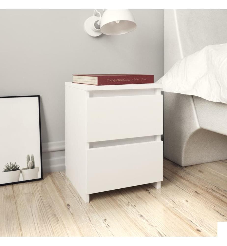 Tables de chevet 2 pcs Blanc 30x30x40 cm Bois d'ingénierie