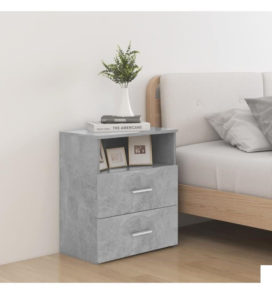 Table de chevet Gris béton 50x32x60 cm