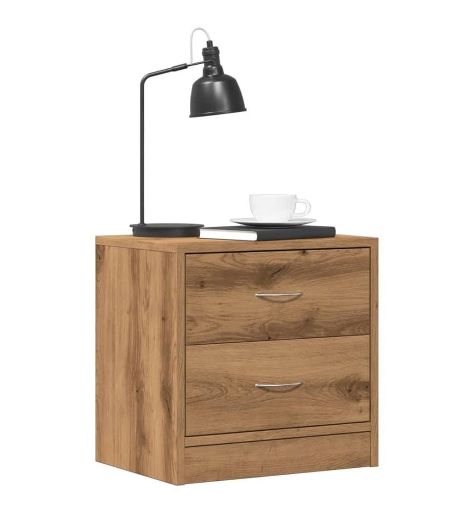 Tables de chevet 2 pcs chêne artisanal bois d'ingénierie