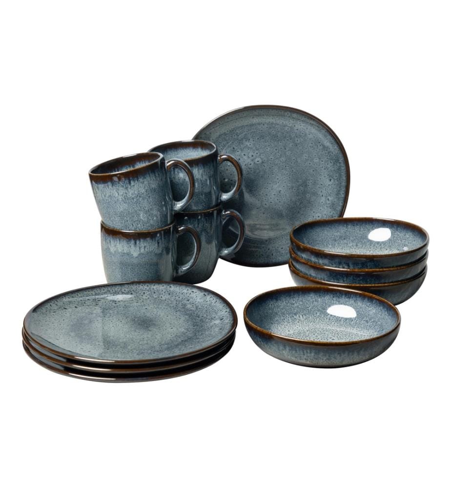 VILLEROY & BOCH - Set dassiettes Lave Gris