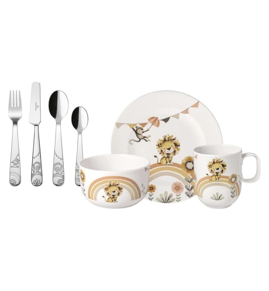 VILLEROY & BOCH - Service de table pour enfants Roar Lion 7 pièces, orange clair