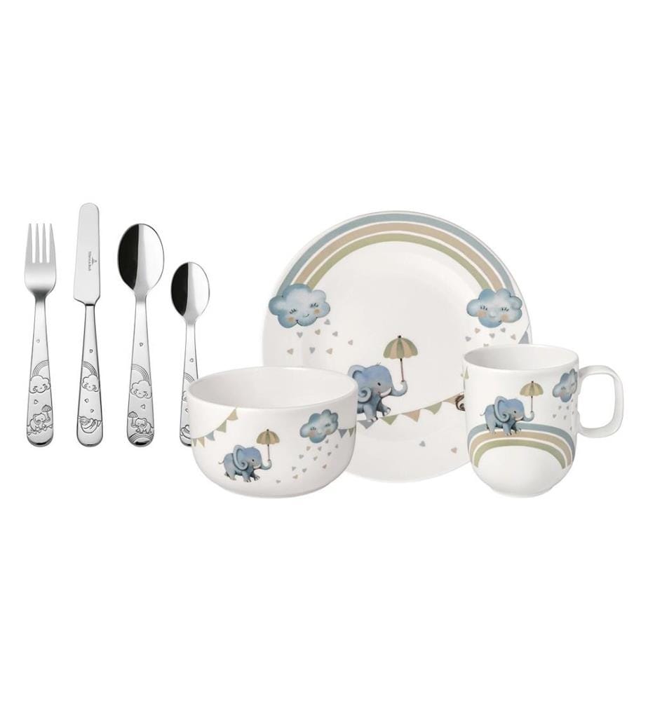 VILLEROY & BOCH - Service de table pour enfants Walk Elephant 7 pièces, bleu clair