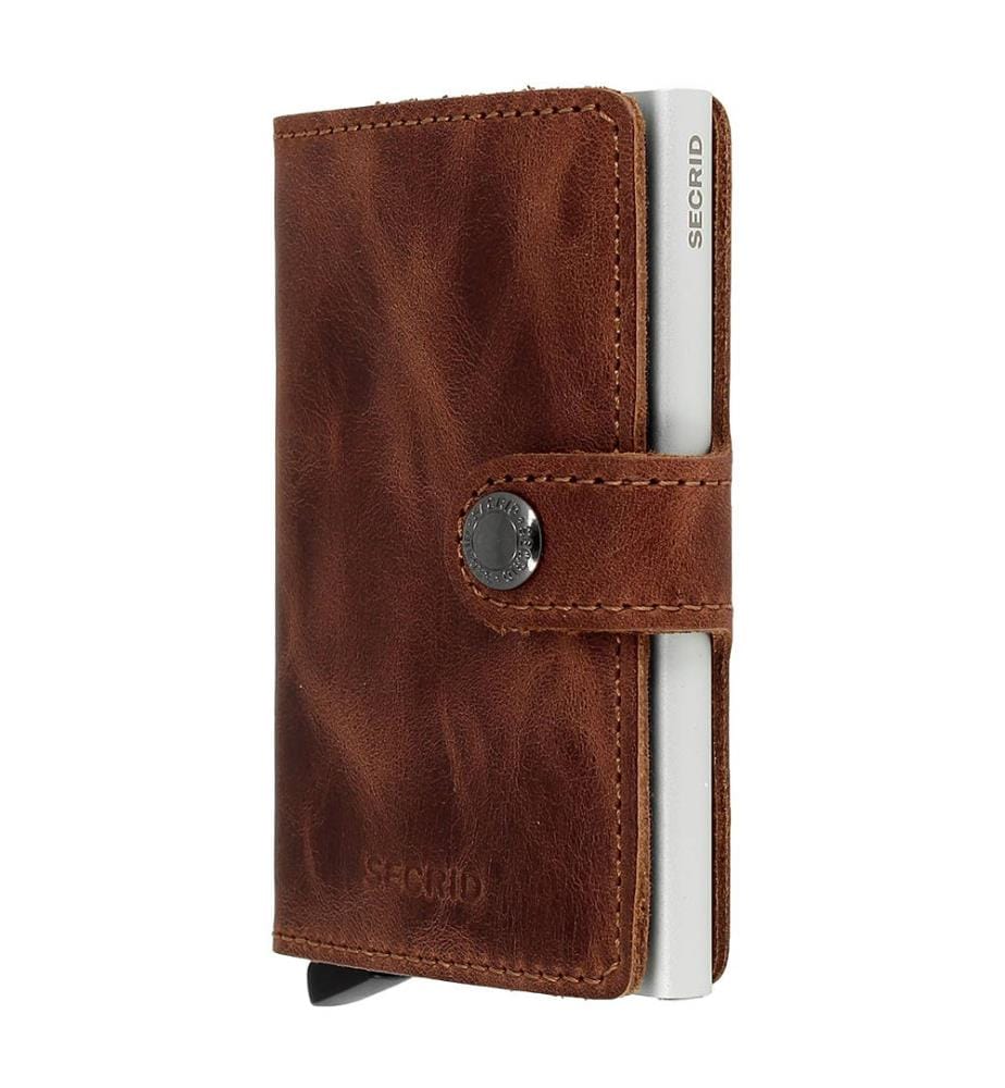 Porte-Cartes MiniWallet Style Vintage - Brun
