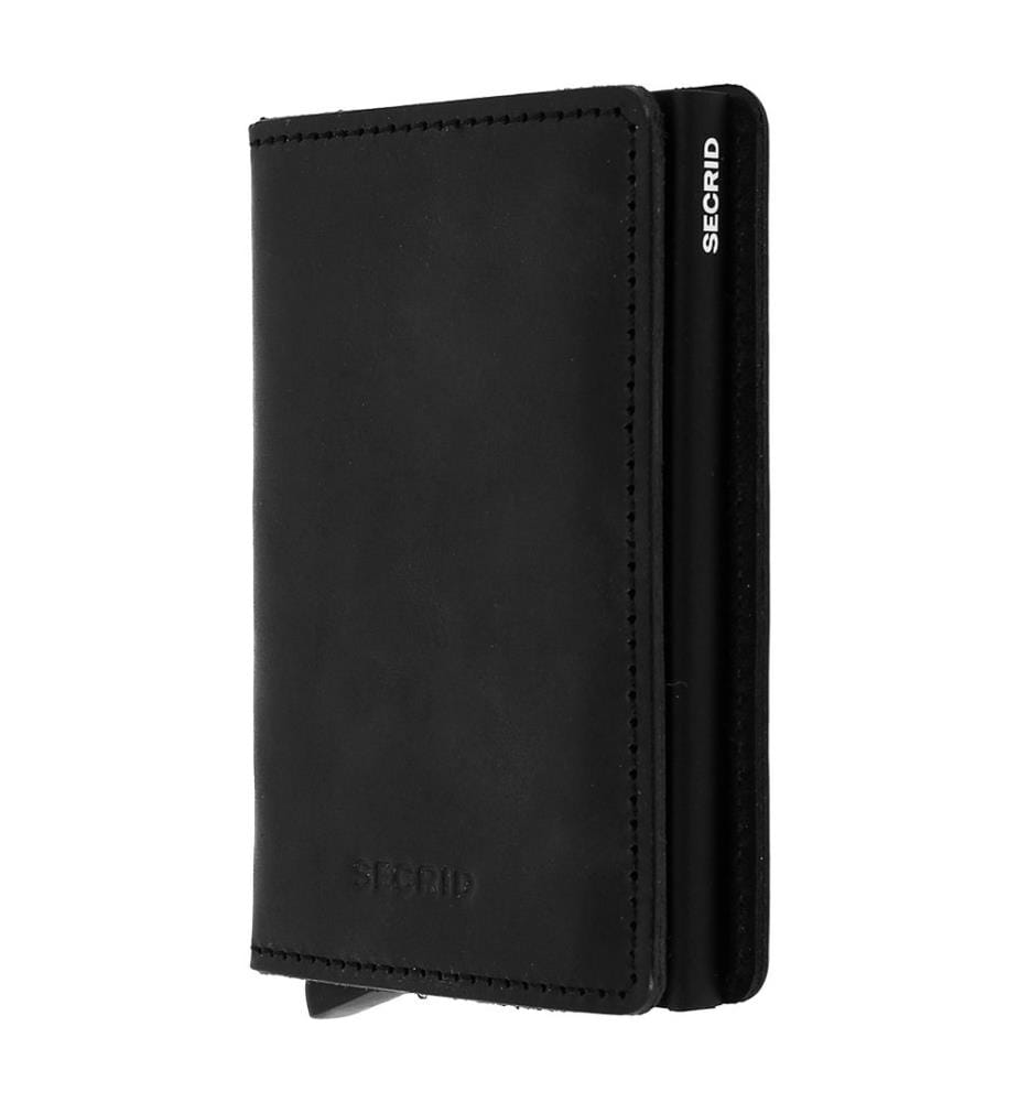 Porte-Cartes SlimWallet Style Vintage - Noir
