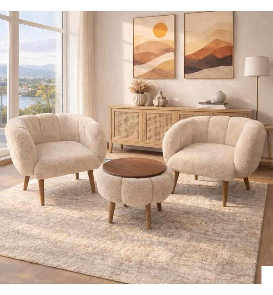 Ensemble 3 pièces chaise Wing et table basse Lotus