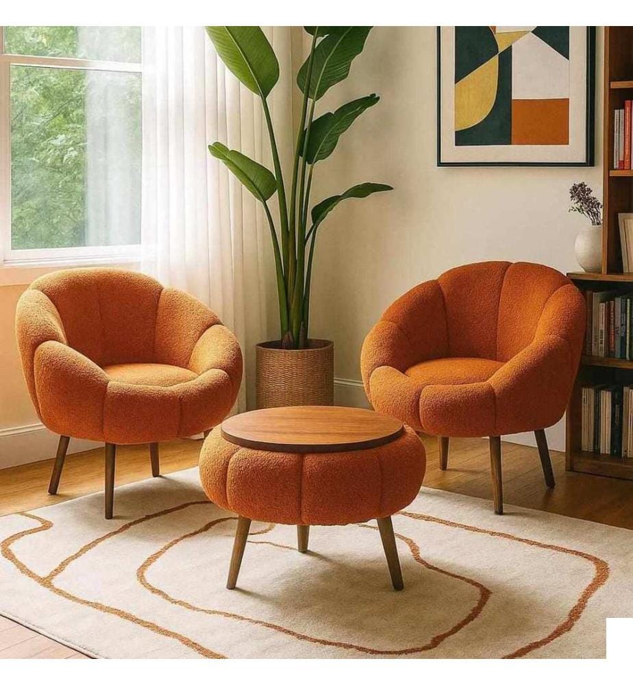 Ensemble 3 pièces chaise Wing et table basse Lida