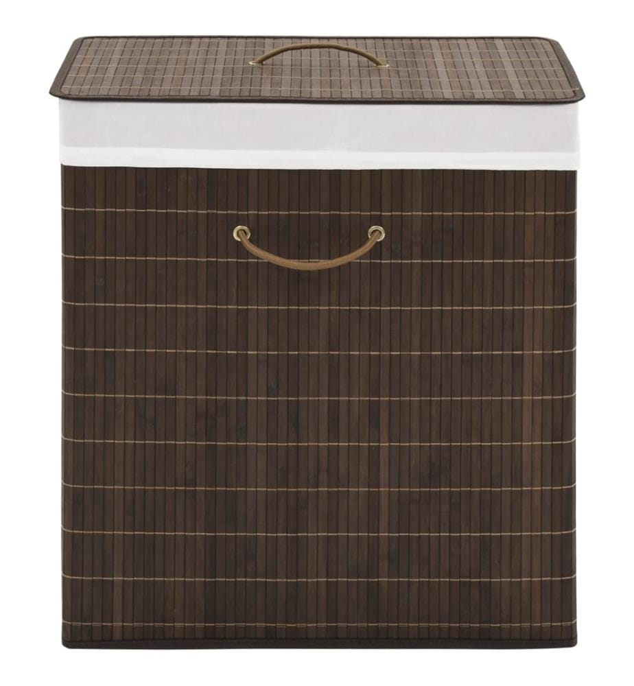 Panier à linge rectangulaire Bambou Marron foncé