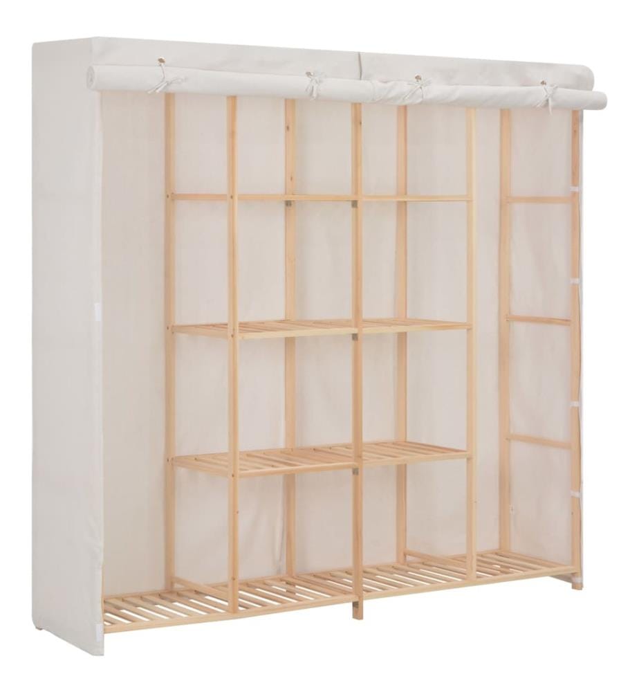 Garde-robe Blanc 173x40x170 cm Tissu