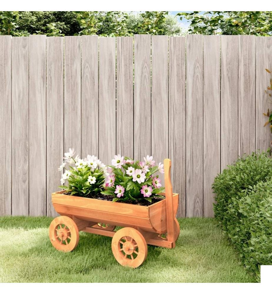 Chariot décoratif 70x43x54 cm bois massif de sapin