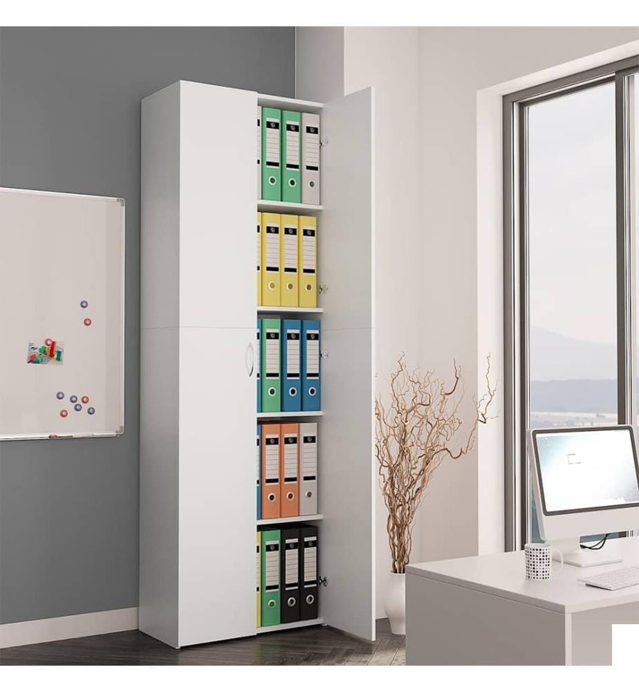 Armoire de bureau Blanc 60 x 32 x 190 cm Bois d'ingénierie