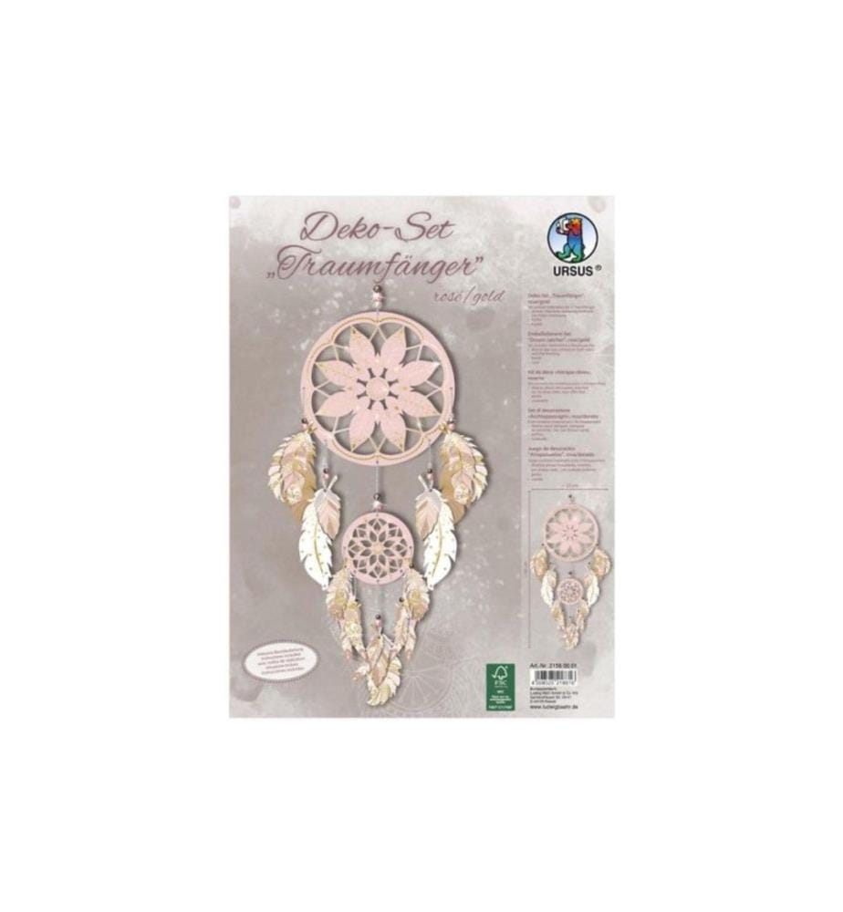 URSUS - Kits de bricolage Dreamcatcher, rose/or, 2 pièces