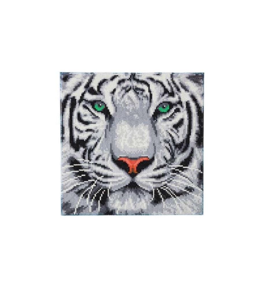 CRAFT BUDDY - Kits de bricolage Crystal Art Kit White Tiger 30 x 30 cm