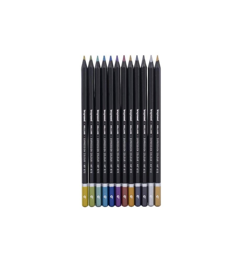BRUYNZEEL - Crayons de couleur Métallique 12 pièces