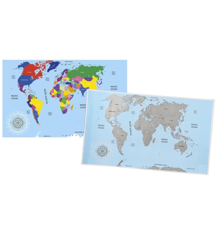 Partyartikel - Carte du monde à gratter 88 x 52 cm