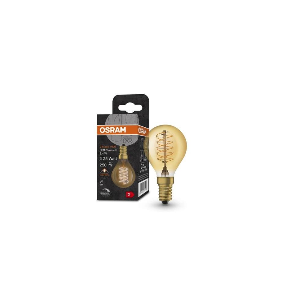OSRAM - Lampe Vintage 1906 Classic P25, 3.4W, E14, Blanc chaud (WW)
